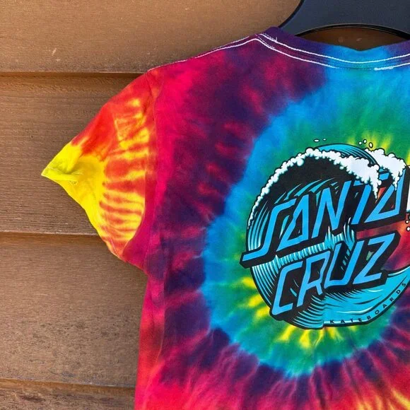 Santa Cruz Kids Tie-Dye T-Shirt Medium 10-12 100% Cotton Short Sleeve Colorful D - Picture 10 of 13